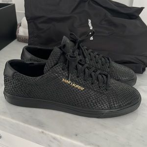 Saint Laurent Python black leather Andy sneakers